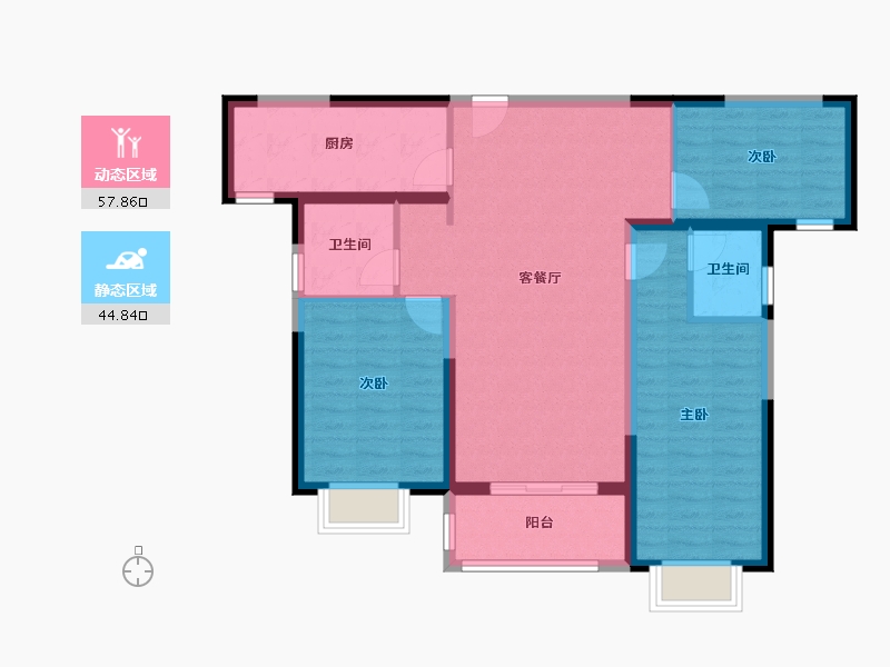 河南省-新乡市-四季城-92.00-户型库-动静分区