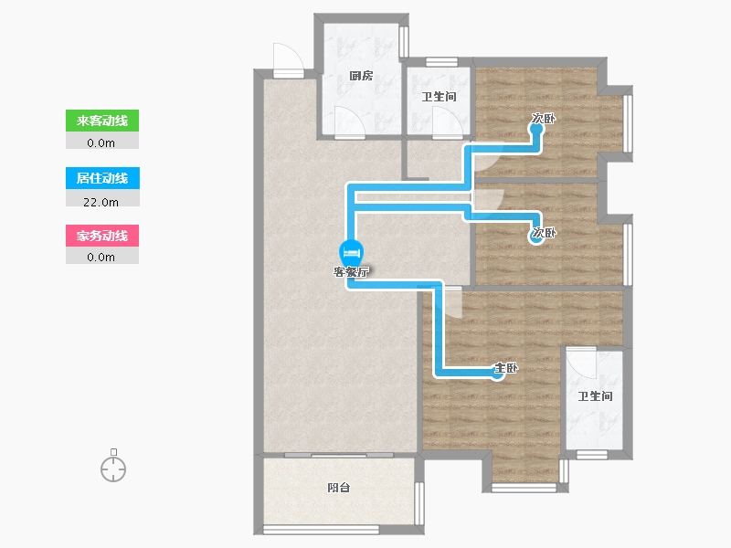 湖南省-长沙市-北辰三角洲C2-92.60-户型库-动静线