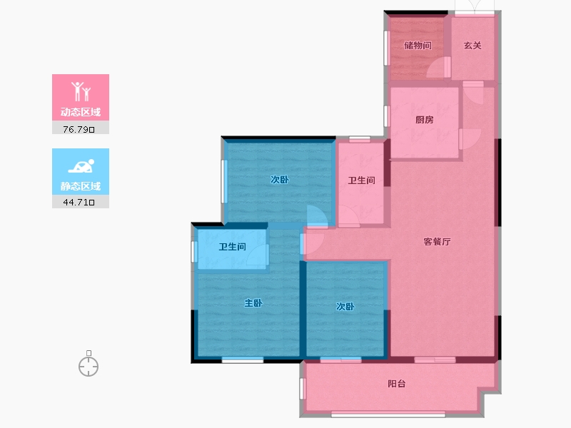 贵州省-安顺市-人和苑-108.06-户型库-动静分区