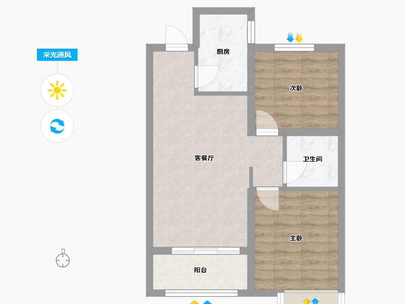 河北省-邢台市-中鼎麒麟赋-67.20-户型库-采光通风