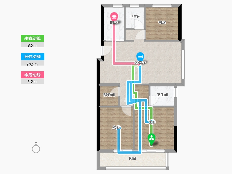 浙江省-嘉兴市-善新苑-82.30-户型库-动静线