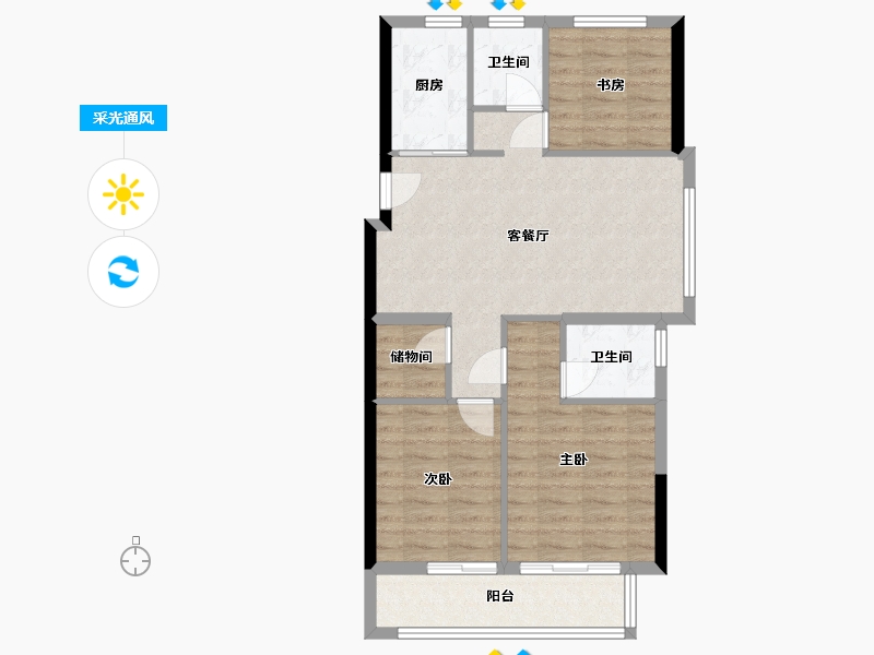 浙江省-嘉兴市-善新苑-82.30-户型库-采光通风