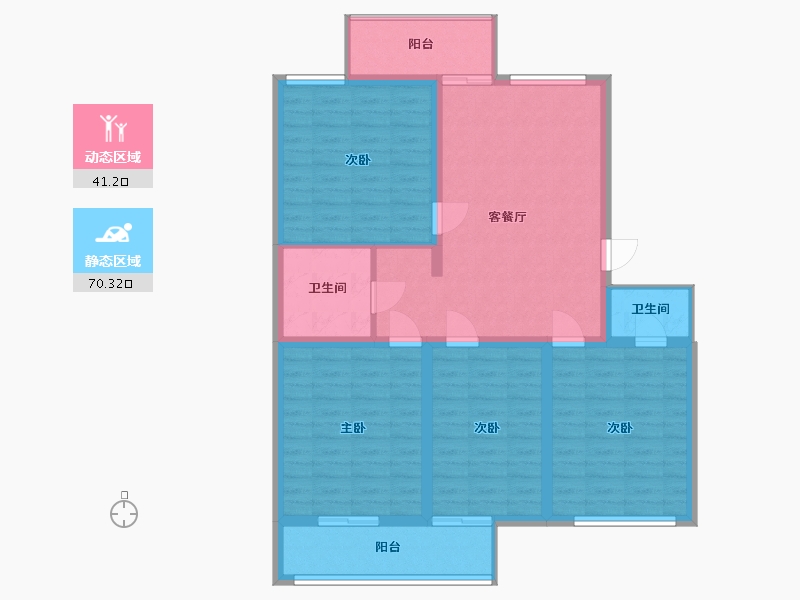 江苏省-淮安市-金石小区门卫-128.00-户型库-动静分区