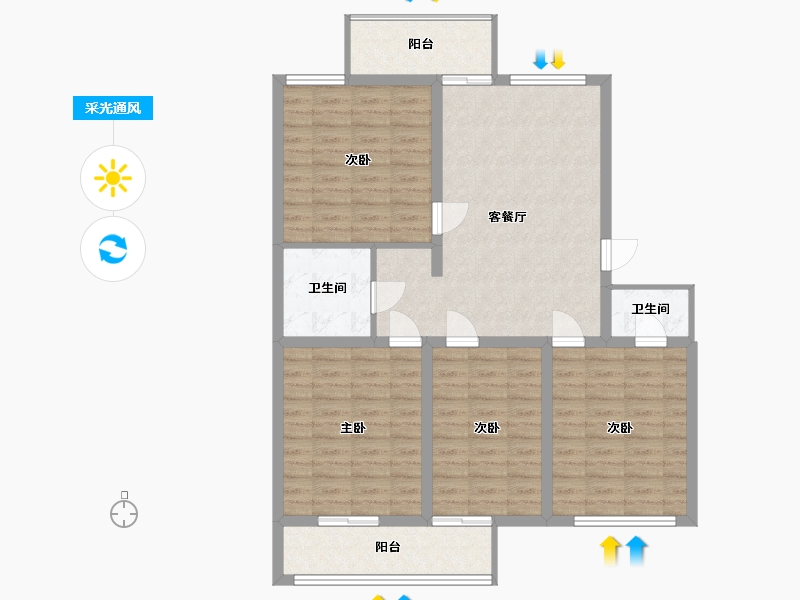 江苏省-淮安市-金石小区门卫-128.00-户型库-采光通风