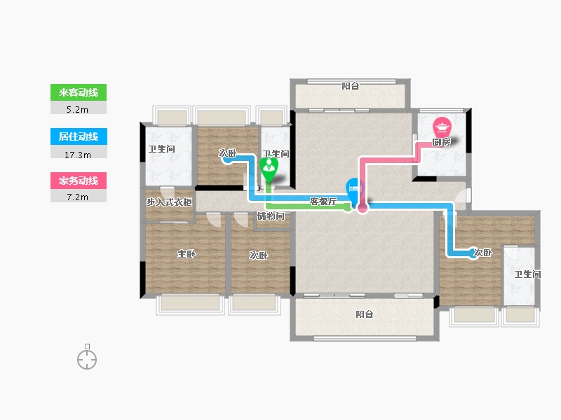 江苏省-南通市-龙信骏园-176.00-户型库-动静线