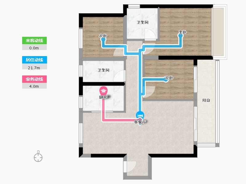 甘肃省-兰州市-绿地米勒国际花都-88.68-户型库-动静线