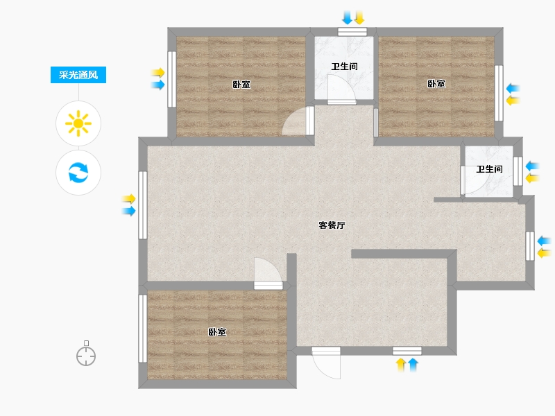 吉林省-长春市-城中央-80.00-户型库-采光通风