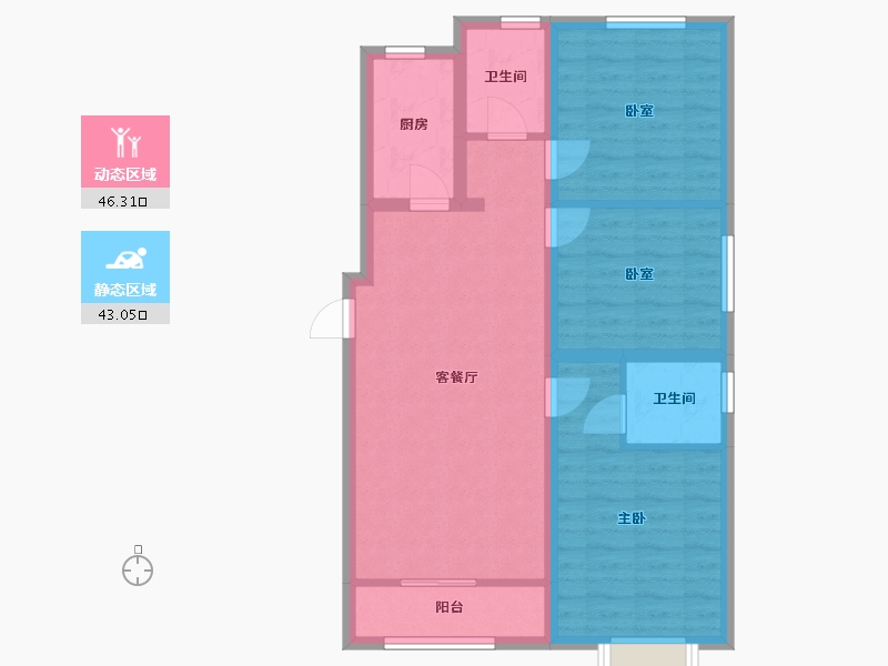 河北省-邢台市-御景天成-89.89-户型库-动静分区