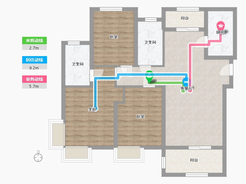 江西省-南昌市-海玥名邸-90.40-户型库-动静线