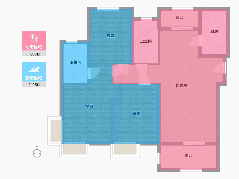 江西省-南昌市-海玥名邸-90.40-户型库-动静分区