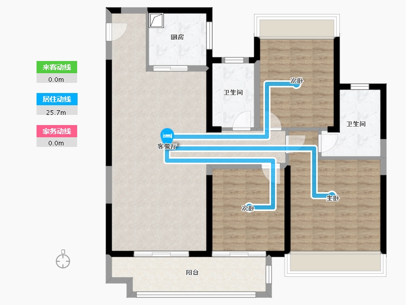 江苏省-宿迁市-中梁金科拾光里-109.00-户型库-动静线