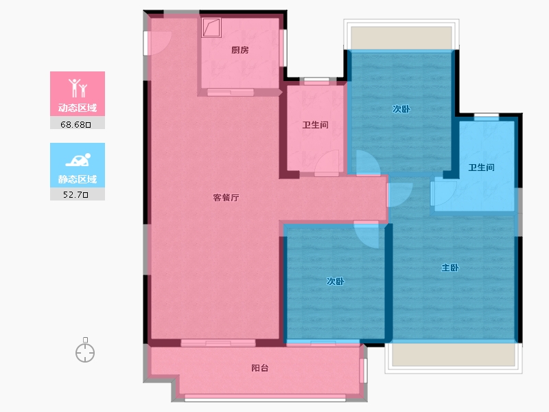 江苏省-宿迁市-中梁金科拾光里-109.00-户型库-动静分区