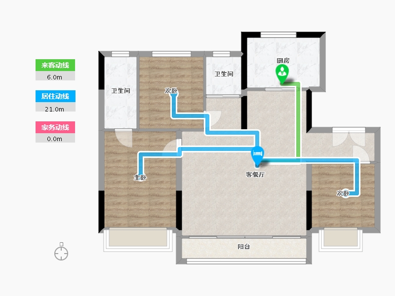 黑龙江省-牡丹江市-碧桂园瑜山盛璟营销中心-110.00-户型库-动静线