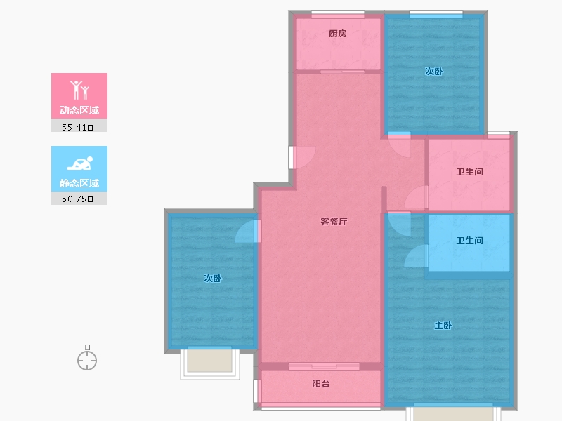 山西省-运城市-左邑名珠-95.20-户型库-动静分区