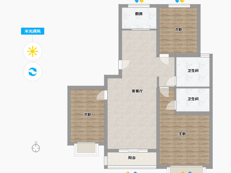 山西省-运城市-左邑名珠-95.20-户型库-采光通风