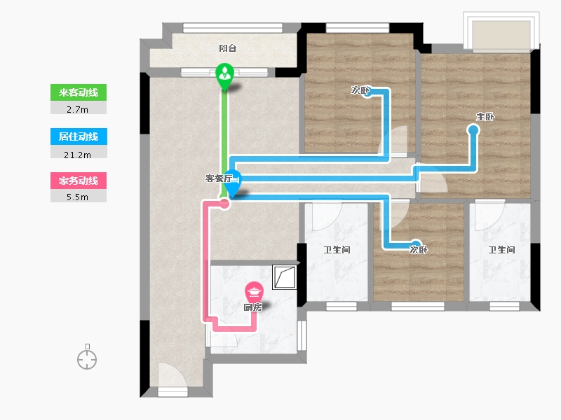 福建省-福州市-时代江来-69.69-户型库-动静线