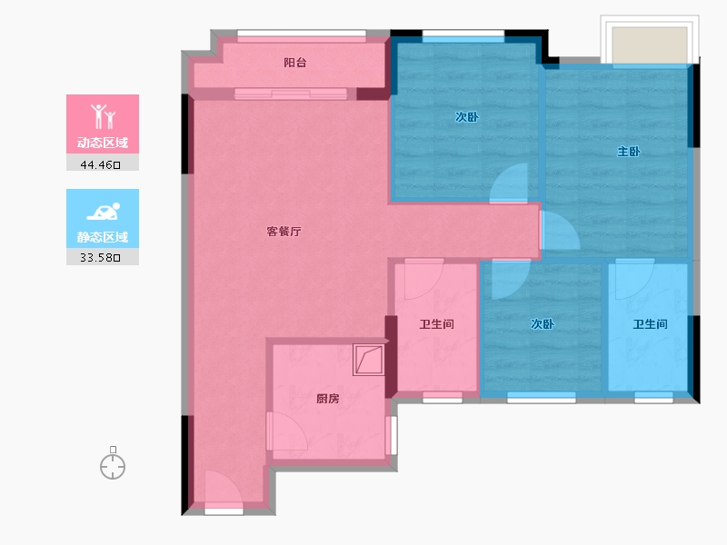 福建省-福州市-时代江来-69.69-户型库-动静分区