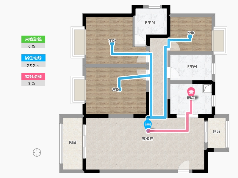 江苏省-苏州市-东湖玉景花园-108.00-户型库-动静线