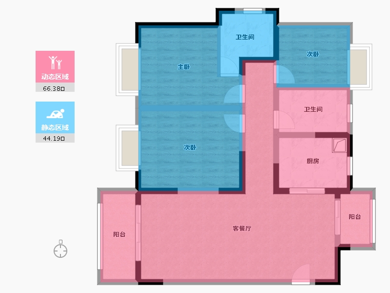 江苏省-苏州市-东湖玉景花园-108.00-户型库-动静分区