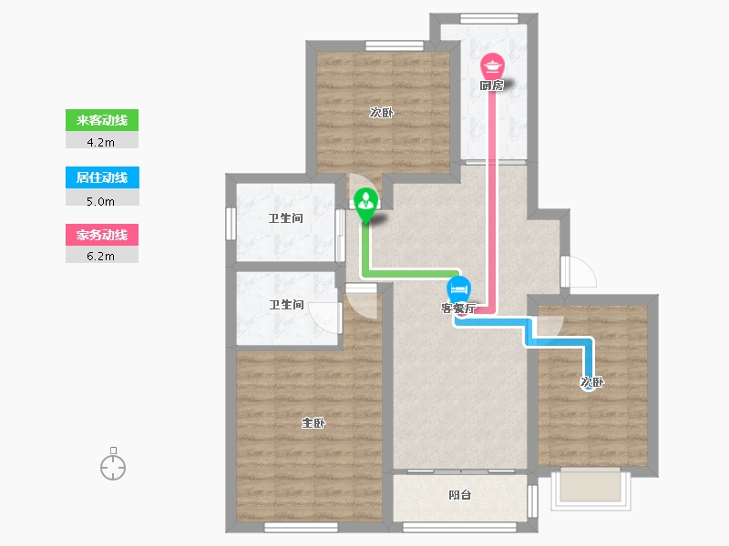 上海-上海市-新里绿地崴廉公寓-101.76-户型库-动静线