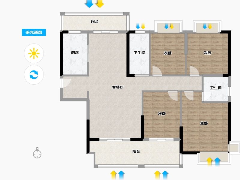 湖南省-怀化市-大汉龙城-140.00-户型库-采光通风