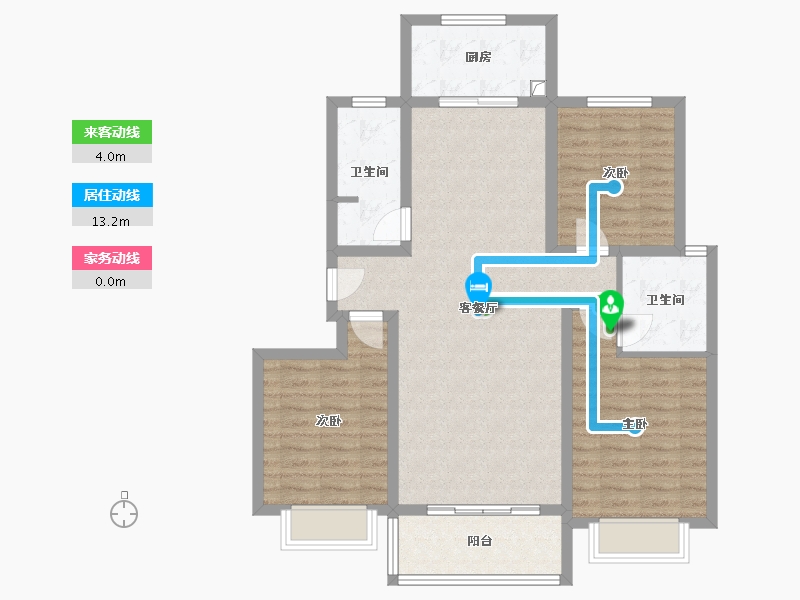 河北省-衡水市-桃城华庭-96.00-户型库-动静线