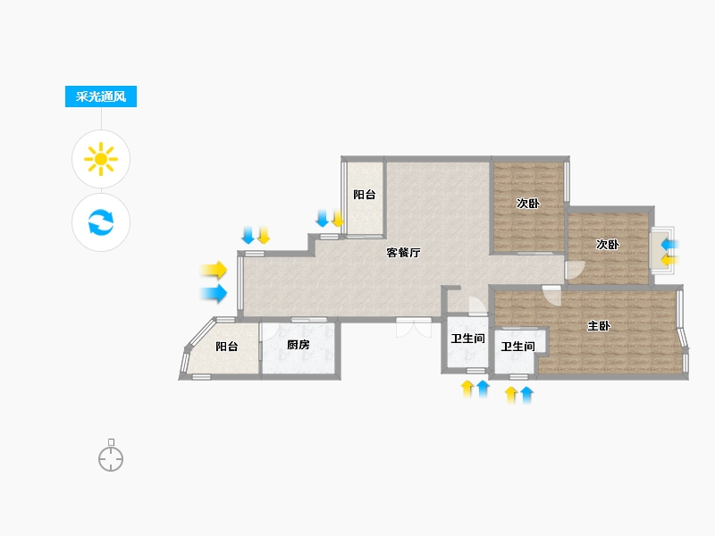 浙江省-温州市-长盛嘉园-126.00-户型库-采光通风