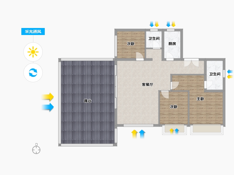 四川省-眉山市-通威城市森林花园-97.60-户型库-采光通风