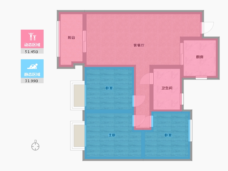 江苏省-无锡市-金科中心-84.00-户型库-动静分区