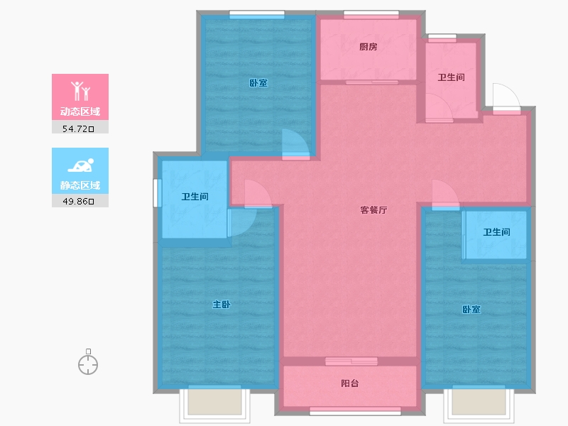 河北省-石家庄市-文昌园-106.41-户型库-动静分区