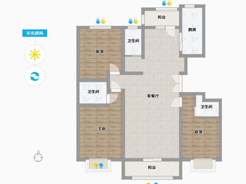 河北省-石家庄市-文昌园-114.86-户型库-采光通风