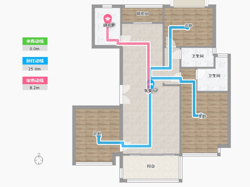 天津-天津市-绿洲馨园-119.63-户型库-动静线