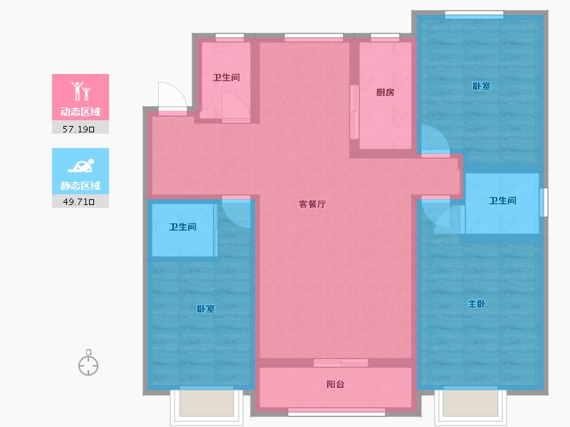 河北省-石家庄市-文昌园-115.20-户型库-动静分区