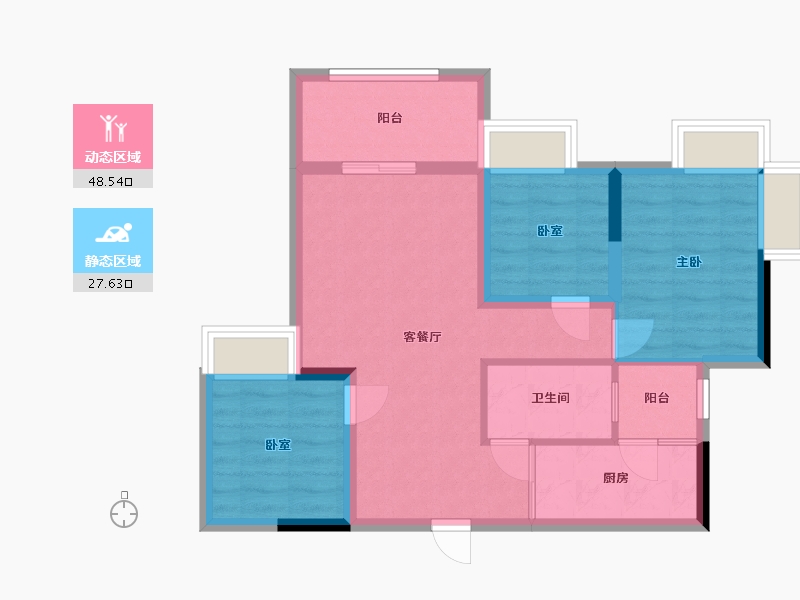 四川省-成都市-鲜花大院-72.00-户型库-动静分区