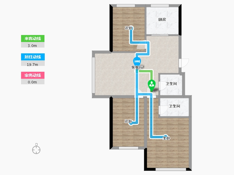 黑龙江省-鹤岗市-学府新城(汤原街)-80.00-户型库-动静线