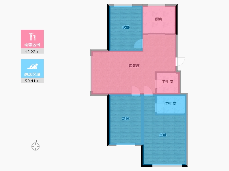 黑龙江省-鹤岗市-学府新城(汤原街)-80.00-户型库-动静分区