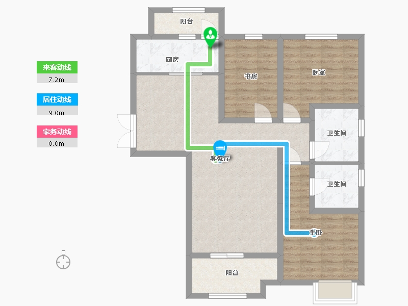 陕西省-榆林市-西港·锦天城-108.76-户型库-动静线