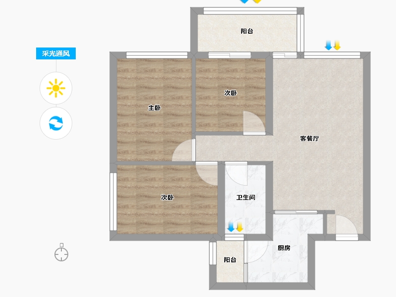 广东省-深圳市-佳兆业城市广场-71.20-户型库-采光通风