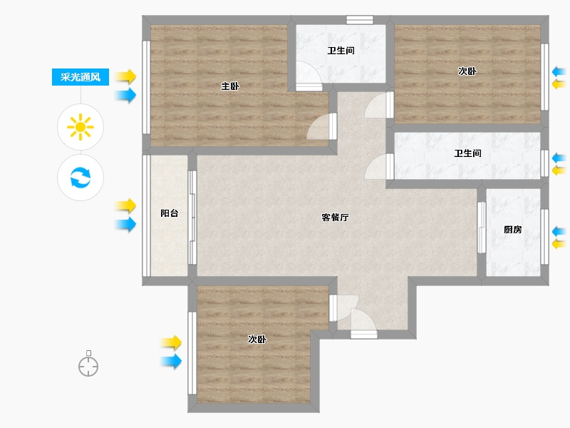 山东省-潍坊市-徐家上庄小区-112.00-户型库-采光通风