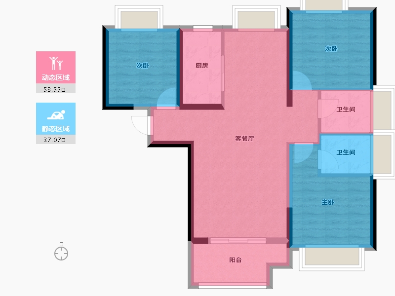 江西省-萍乡市-润荣御龙湾-87.50-户型库-动静分区