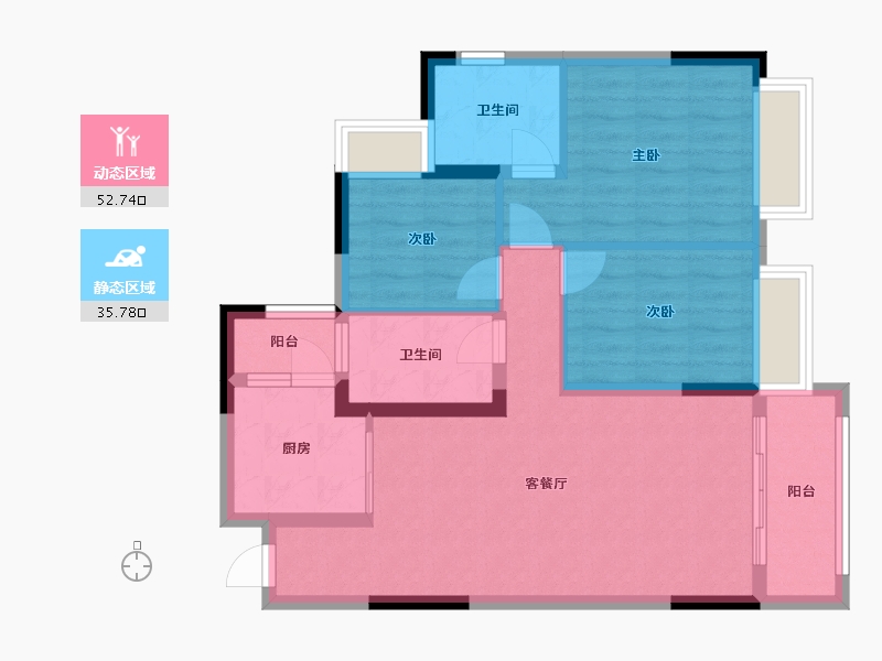 重庆-重庆市-恒大·御景半岛-二期-82.95-户型库-动静分区