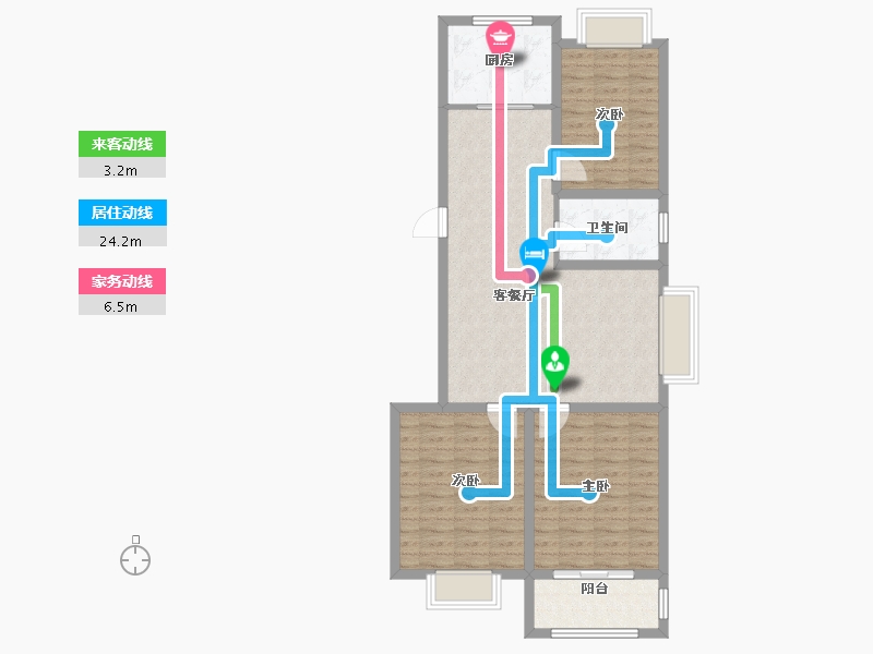 江苏省-盐城市-神州河畔小区-89.60-户型库-动静线