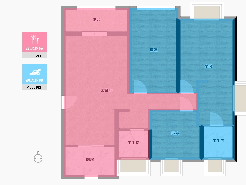 湖北省-武汉市-大华锦绣前城-102.40-户型库-动静分区