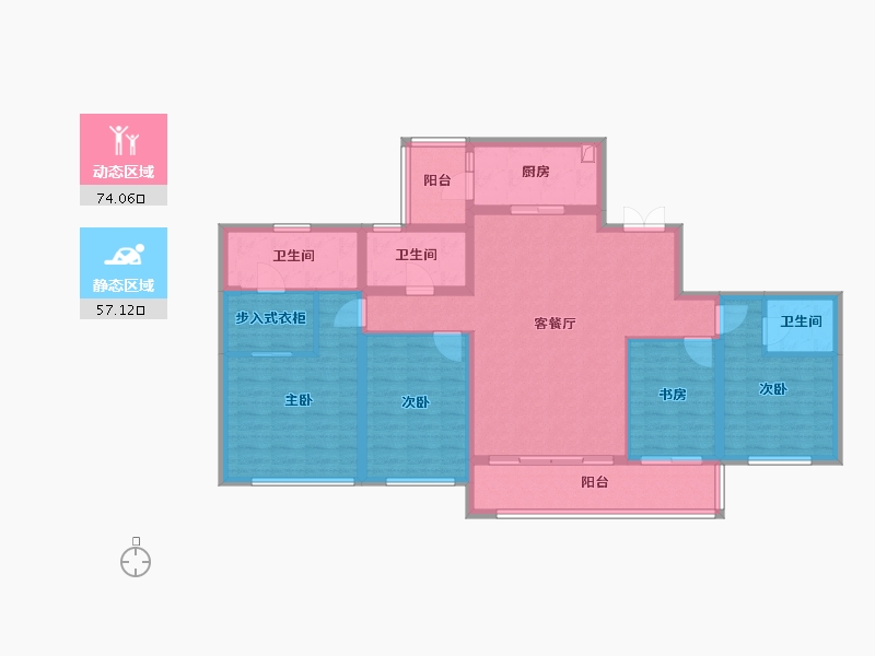 四川省-成都市-双楠悦天地-136.50-户型库-动静分区