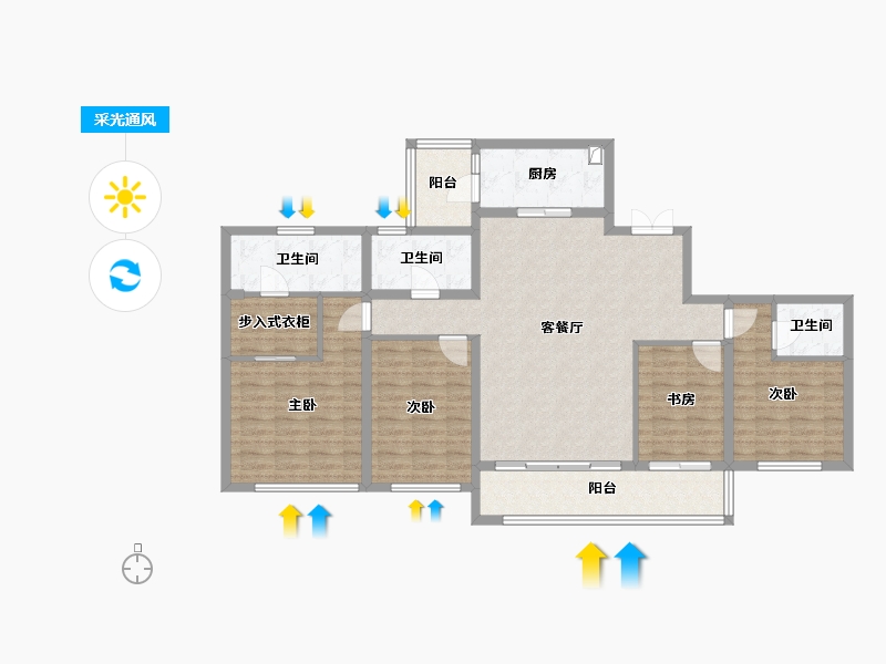 四川省-成都市-双楠悦天地-136.50-户型库-采光通风