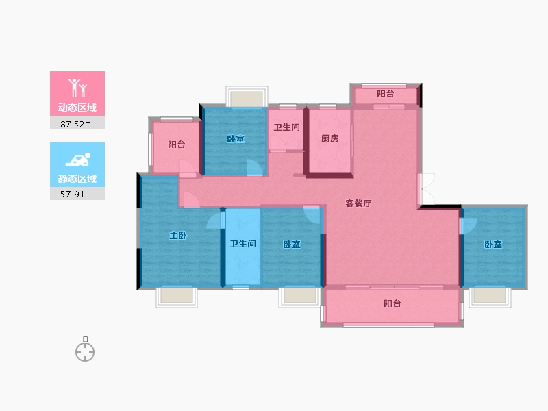 湖南省-永州市-嘉信公园壹号-150.00-户型库-动静分区