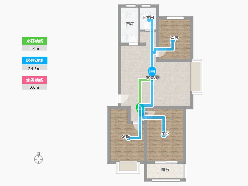 河北省-邢台市-天牛玫瑰苑-三期-83.49-户型库-动静线