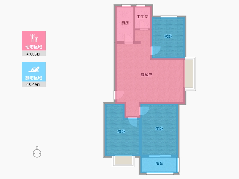 河北省-邢台市-天牛玫瑰苑-三期-83.49-户型库-动静分区