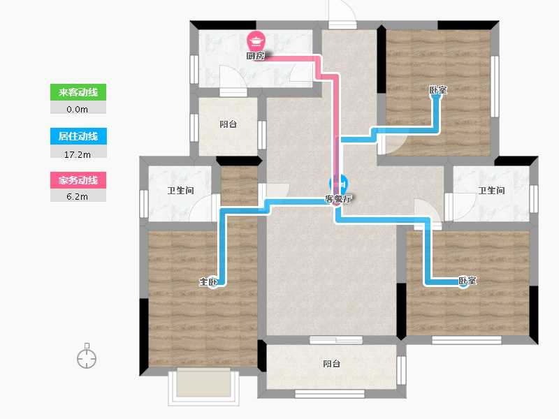 四川省-德阳市-江都花园二期-87.18-户型库-动静线