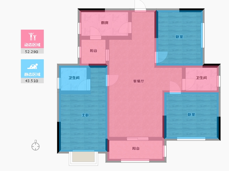 四川省-德阳市-江都花园二期-87.18-户型库-动静分区